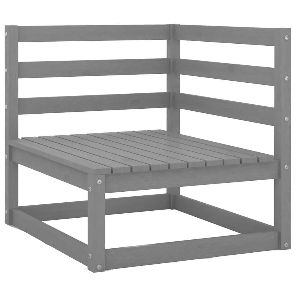 Garden Lounge Set 4 Piece Grey Outdoor Furniture Modular Relaxing Solid Pinewood