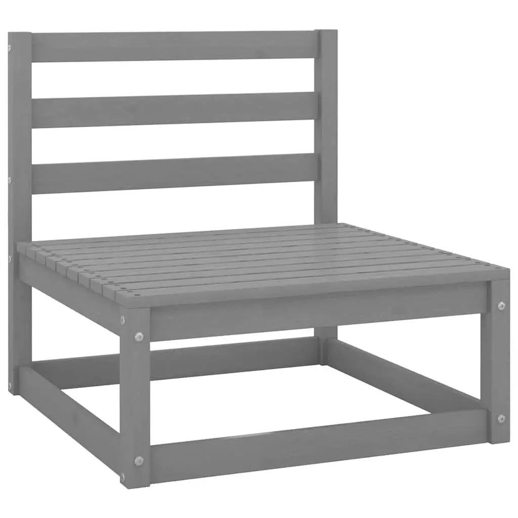Garden Lounge Set 4 Piece Grey Outdoor Furniture Modular Relaxing Solid Pinewood
