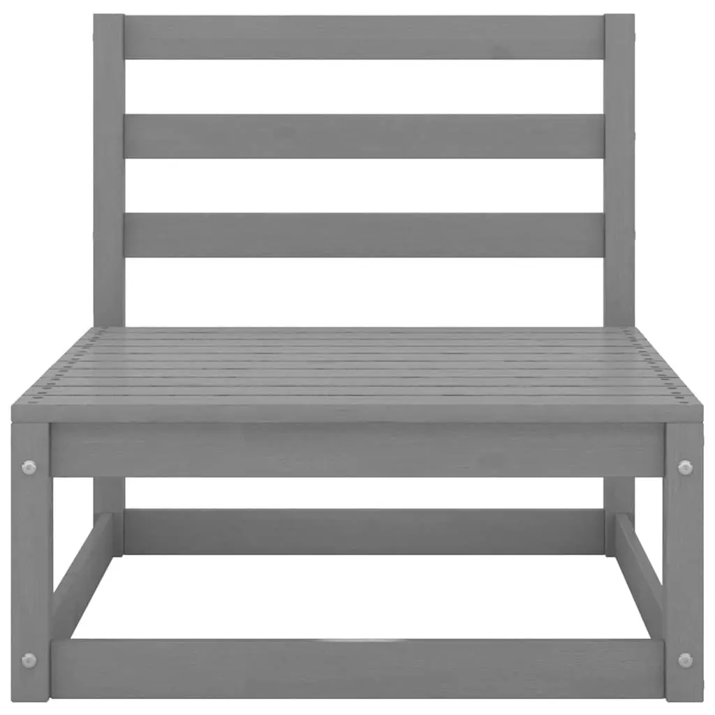 Garden Lounge Set 4 Piece Grey Outdoor Furniture Modular Relaxing Solid Pinewood