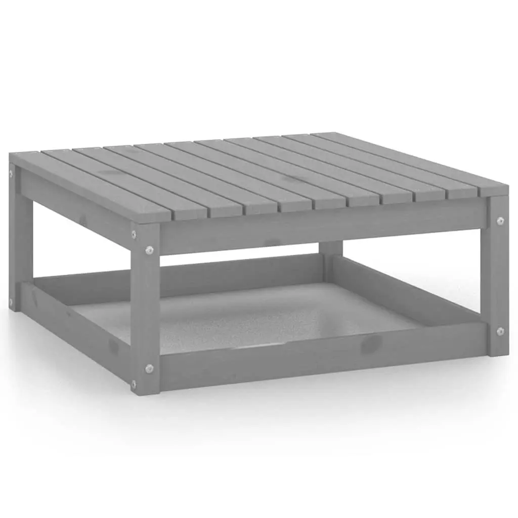 Garden Lounge Set 4 Piece Grey Outdoor Furniture Modular Relaxing Solid Pinewood