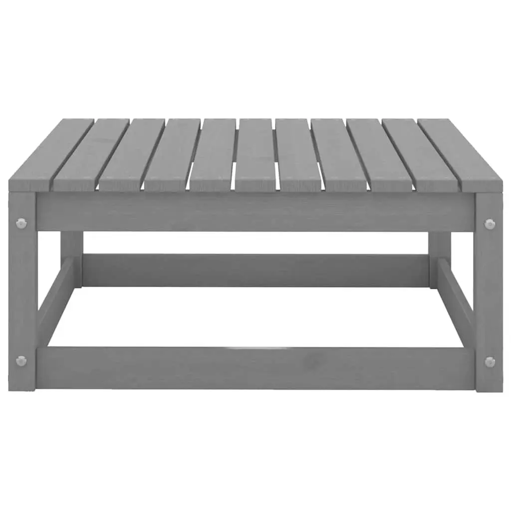 Garden Lounge Set 4 Piece Grey Outdoor Furniture Modular Relaxing Solid Pinewood