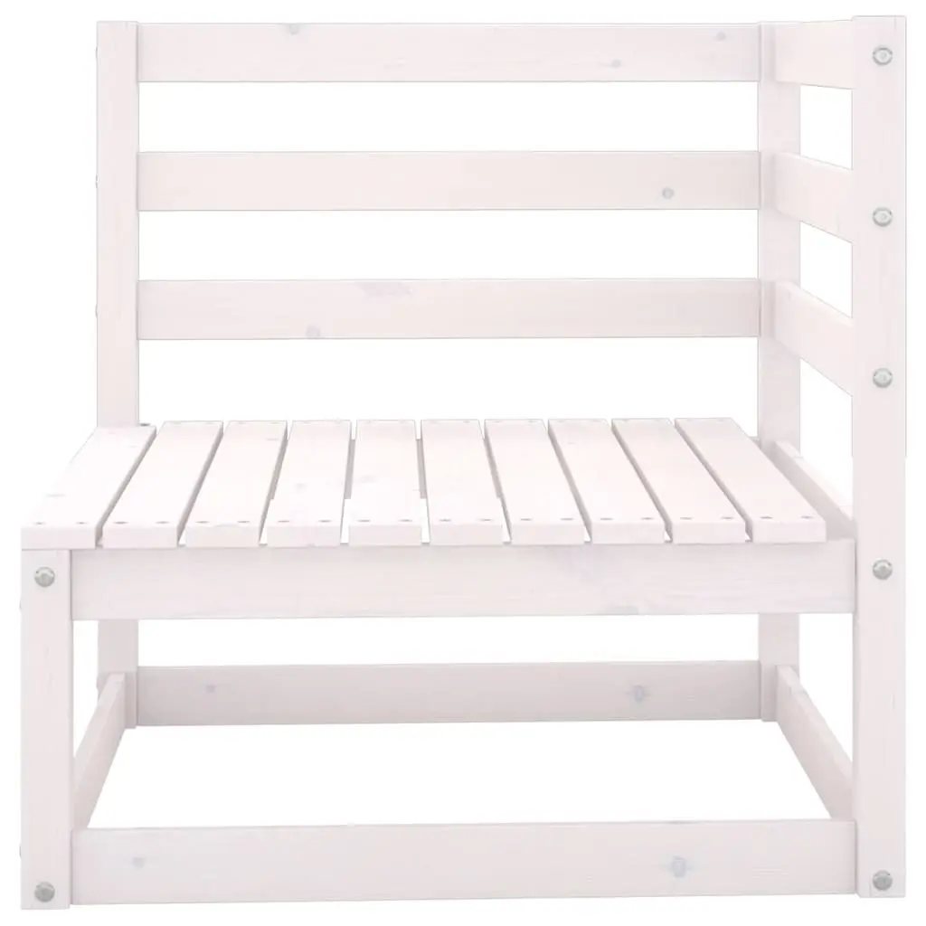 Garden Lounge Set Modular Outdoor Furniture 6 Piece White Solid Pinewood