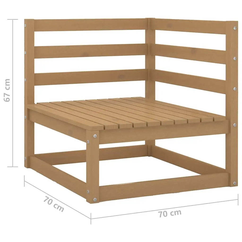 Garden Lounge Set Outdoor Furniture Relaxing Seating 3 Piece Brown Wood