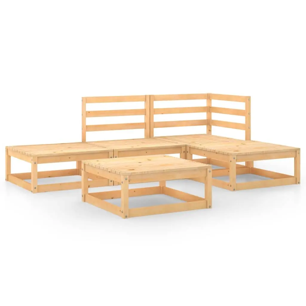 5 Piece Garden Lounge Set Outdoor Furniture Modular Seating Brown