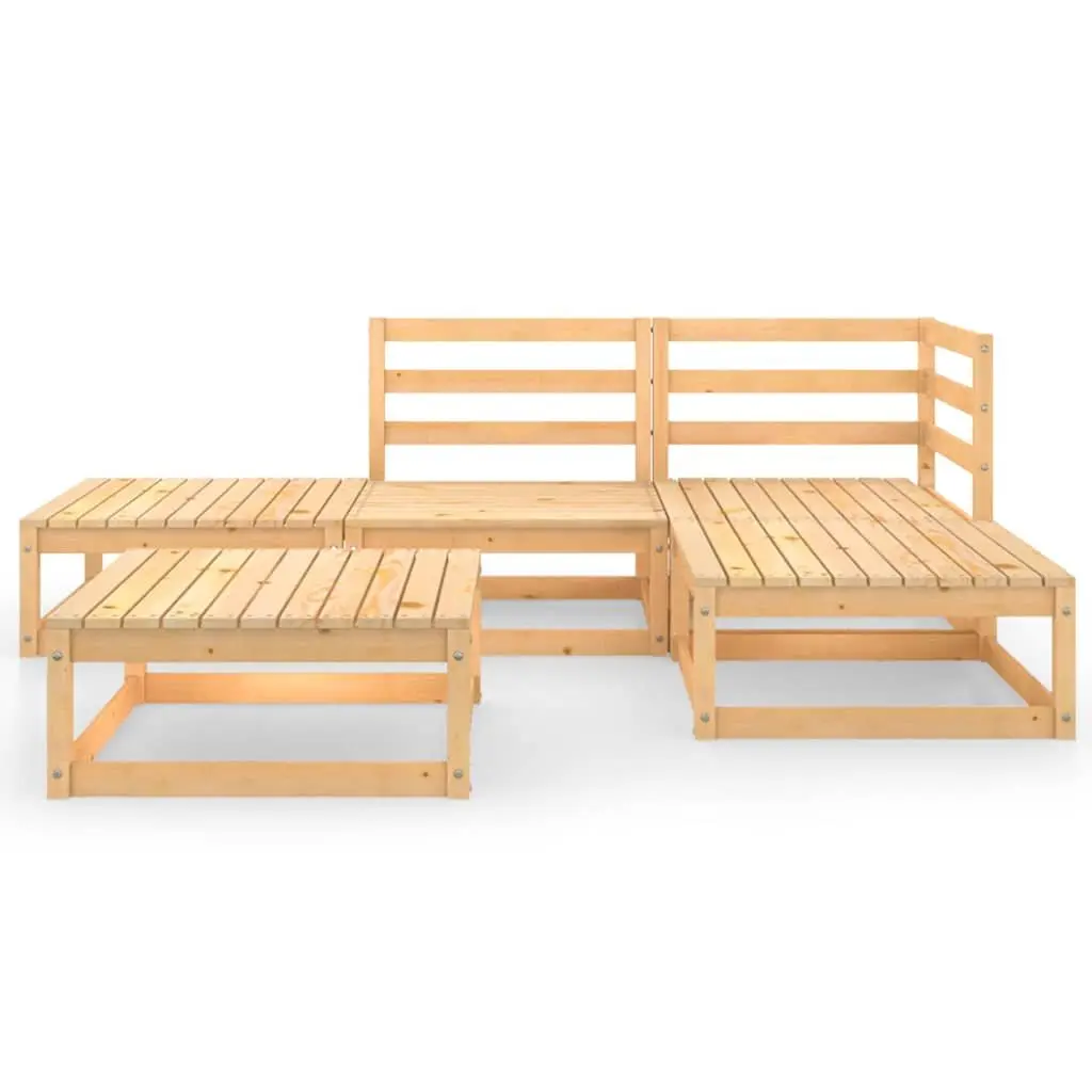 5 Piece Garden Lounge Set Outdoor Furniture Modular Seating Brown