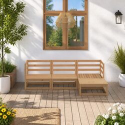 Reliable Pinewood Lounge Set for Outdoor Comfort