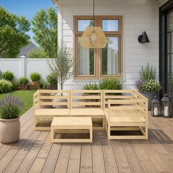 Practical 5 Piece Garden Lounge Set with Solid Construction
