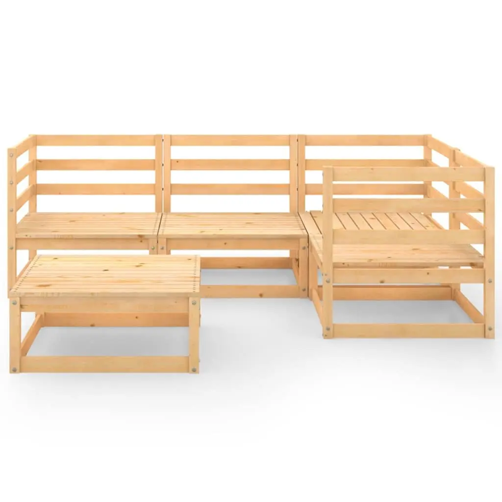 5 Piece Garden Lounge Set Outdoor Furniture Modular Seating Brown