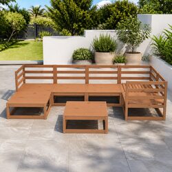 Reliable 7 Piece Garden Lounge Set in Solid Pinewood