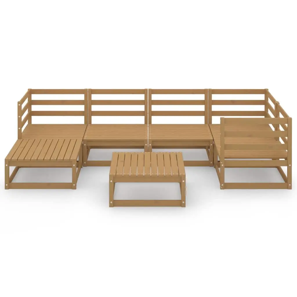 7 Piece Garden Lounge Set in Solid Pinewood