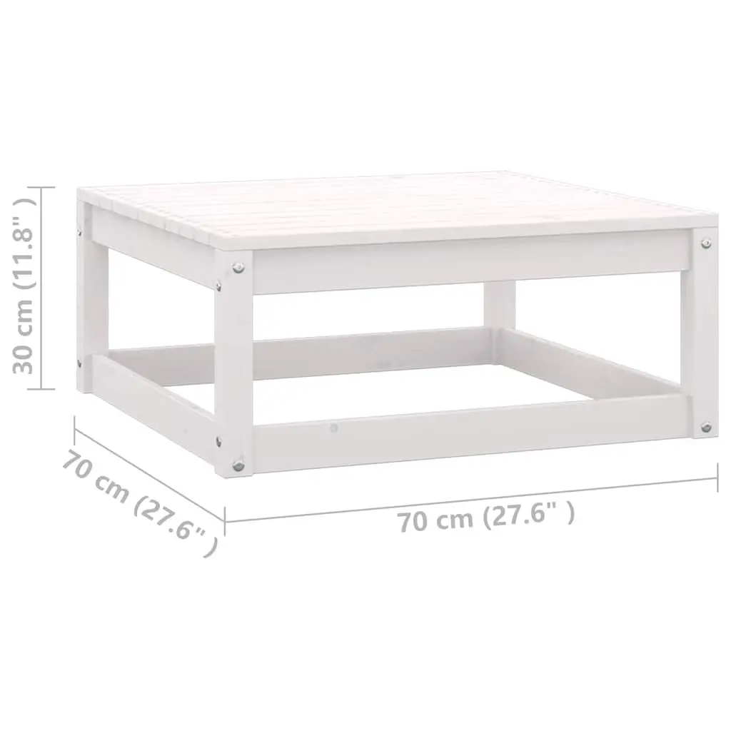 Garden Footstools 2 pcs Outdoor Seating Solid Pinewood with Cushions White