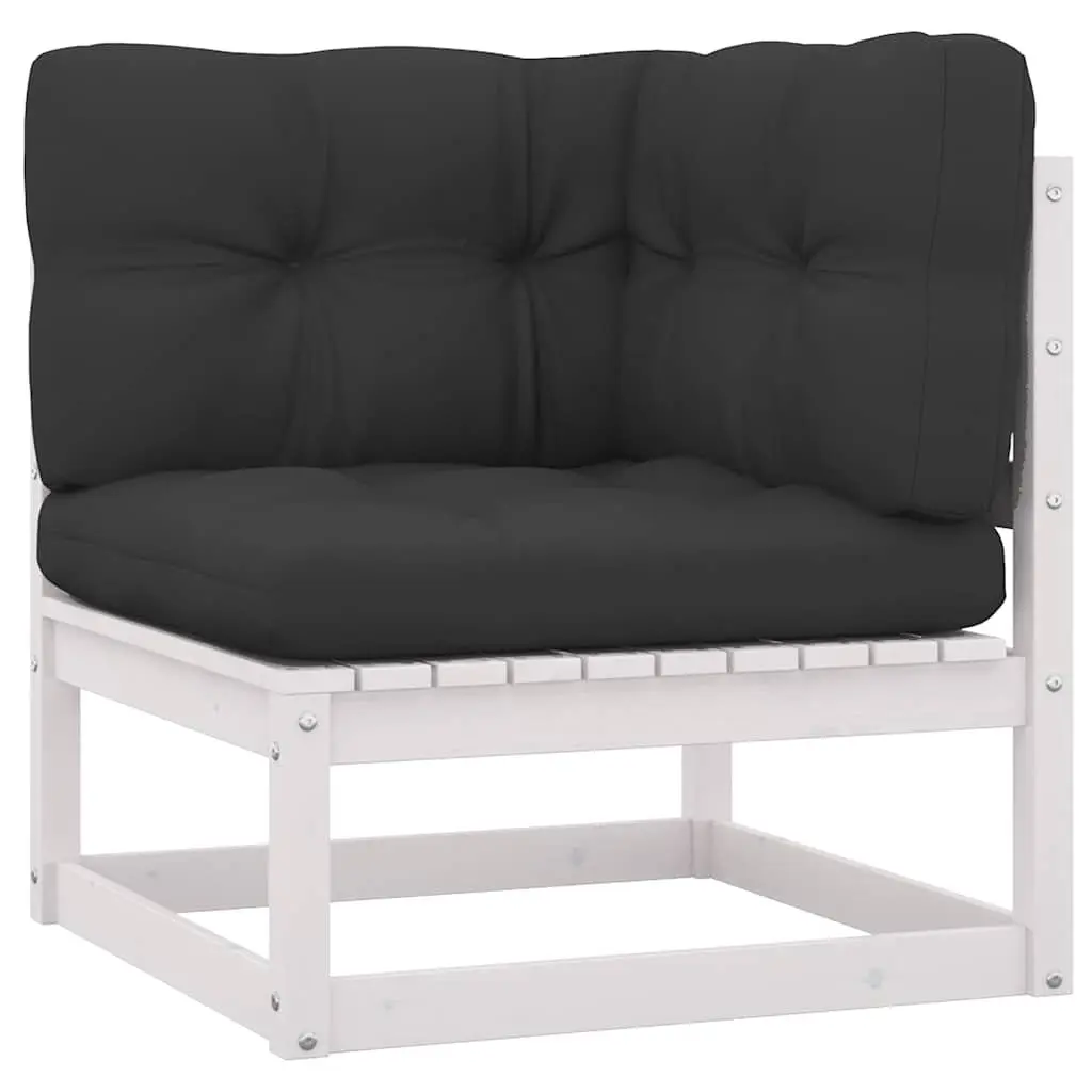 Garden Lounge Set Outdoor Furniture 8 Piece Modular White Seating with Cushions