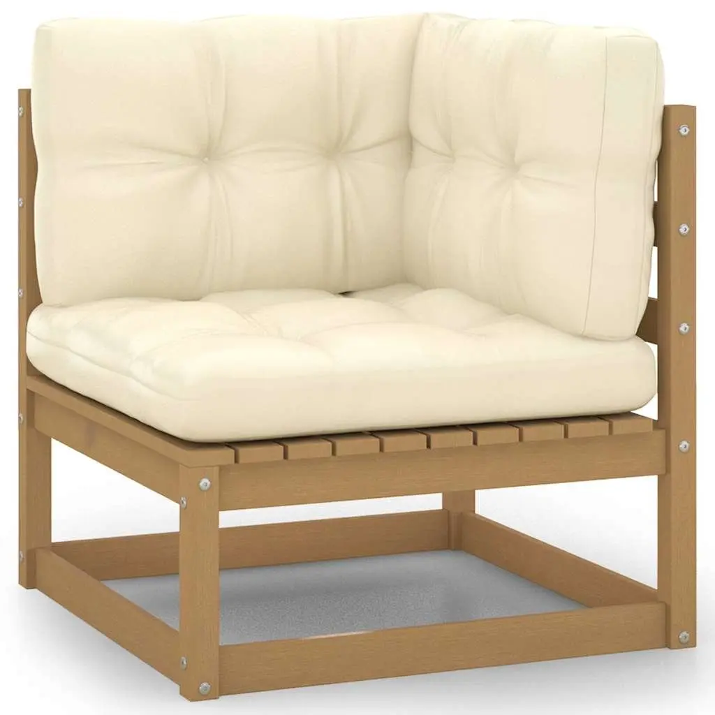 Garden Lounge Set Outdoor Furniture 8 Piece Brown Pinewood