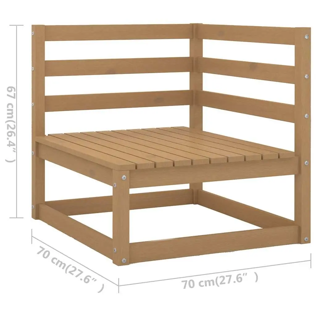Garden Lounge Set Outdoor Furniture 8 Piece Brown Pinewood