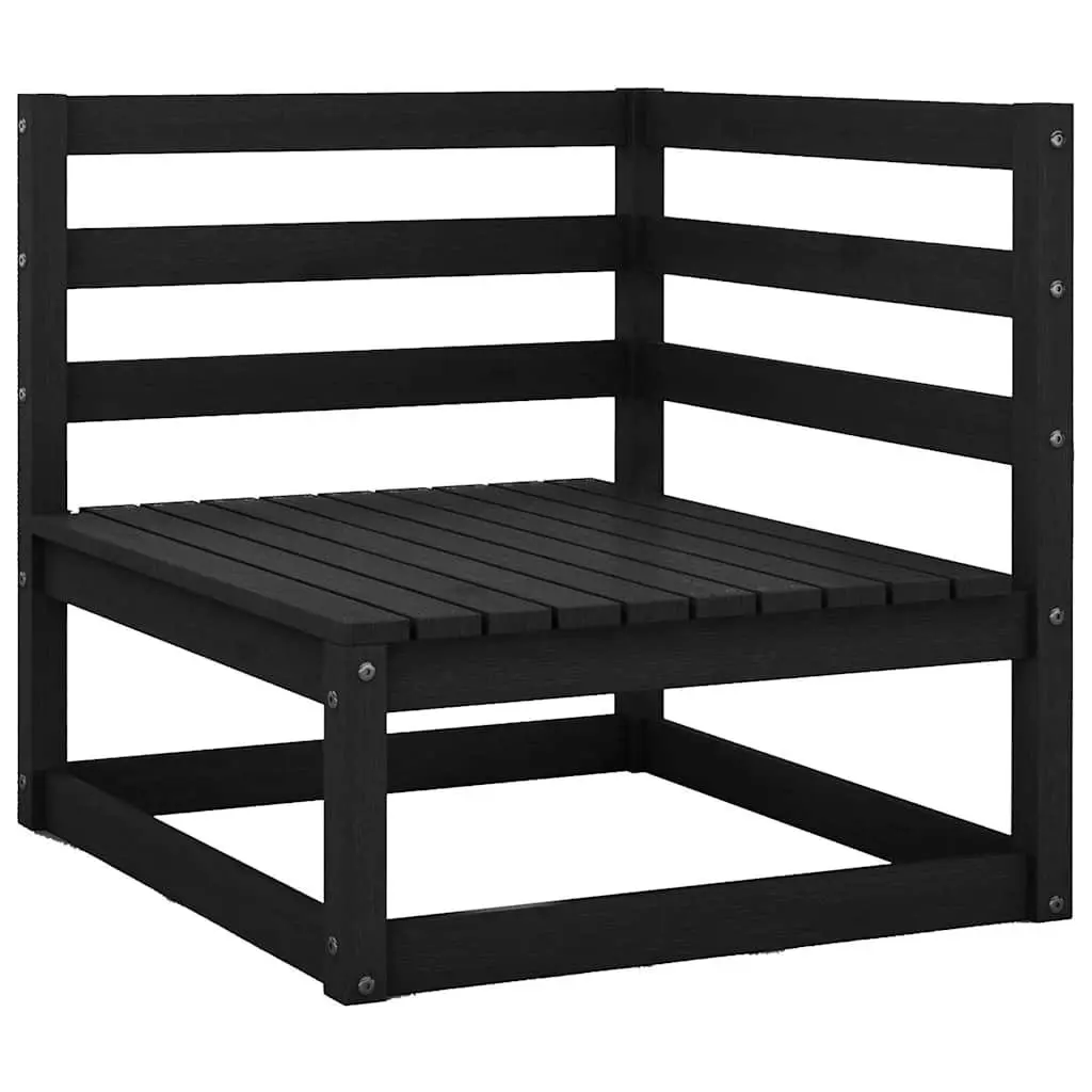 Garden Lounge Set 8 Piece Outdoor Furniture Solid Pinewood Black