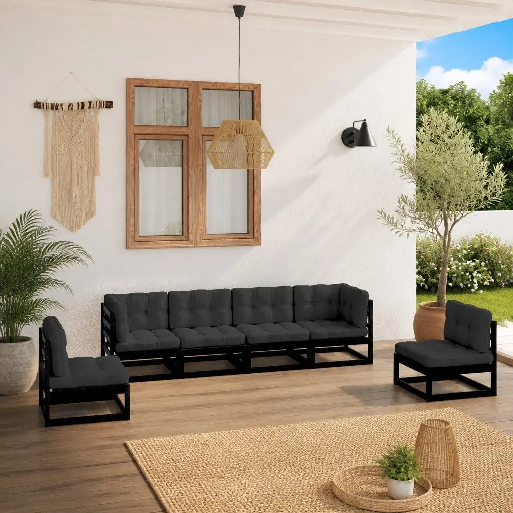 6 Piece Outdoor Lounge Set with Cushions