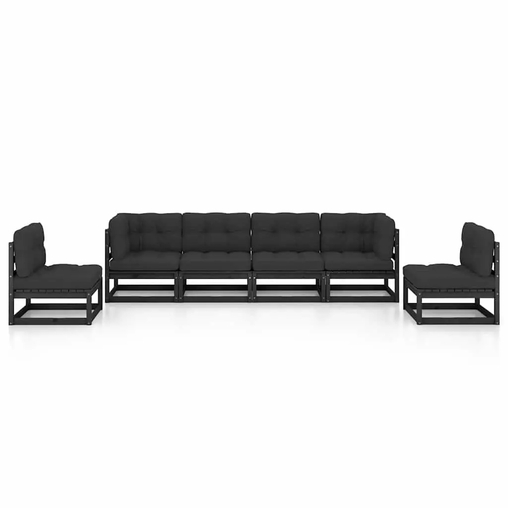 6 Piece Outdoor Lounge Set with Cushions