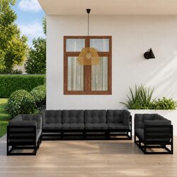 Garden Lounge Set 8 Piece Outdoor Furniture with Cushions Pinewood Modular