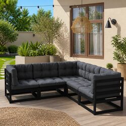 Reliable 5-Piece Lounge Set with Cushions for Outdoor Spaces
