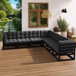 Warm and Inviting 7-Piece Lounge Set with Cushions