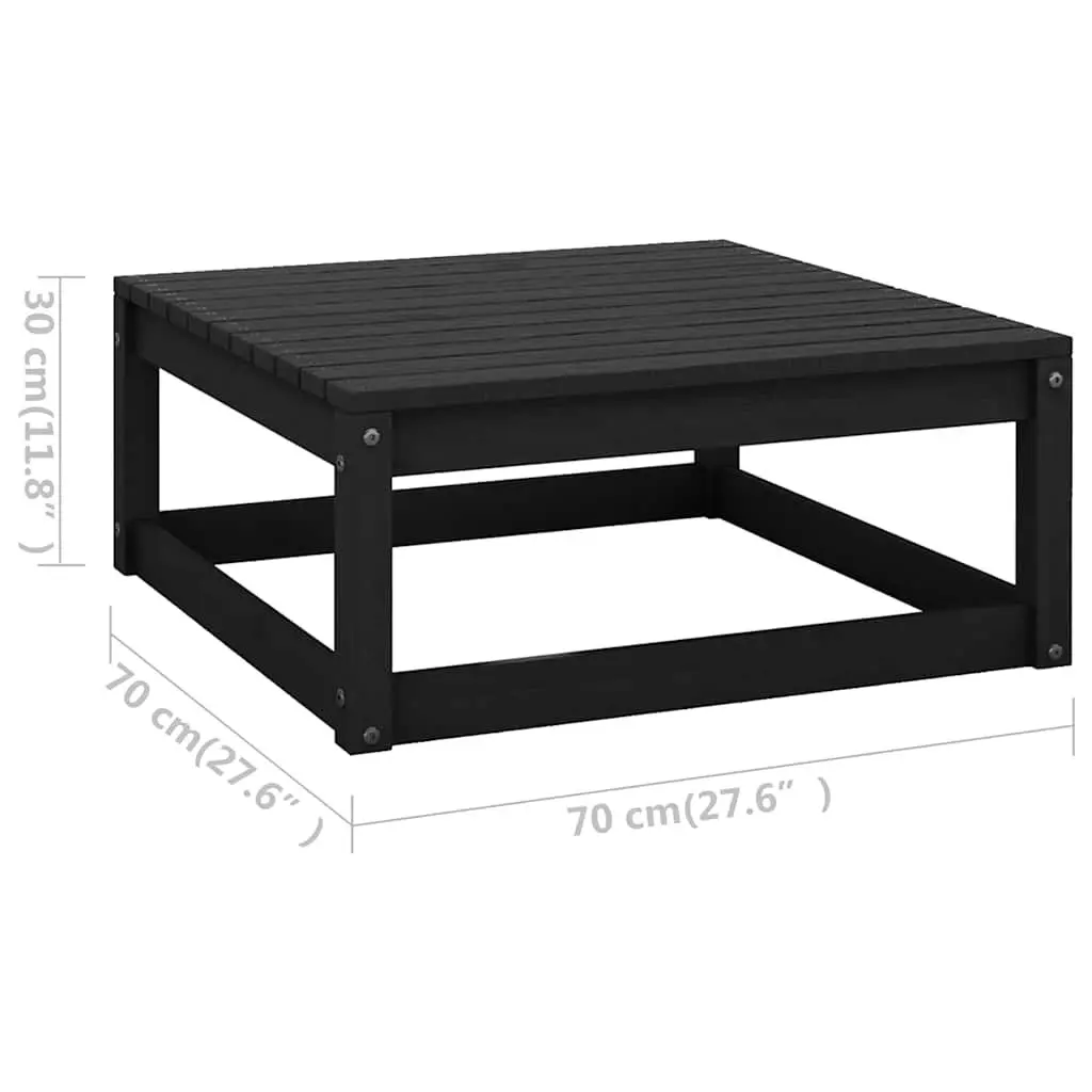 Garden Lounge Set 7 Piece Outdoor Furniture Cushions Solid Pinewood Black