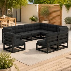 Warm Comfort with Our 9 Piece Garden Lounge Set