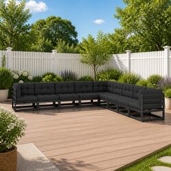 Comfortable 9 Piece Garden Lounge Set for Outdoor Enjoyment