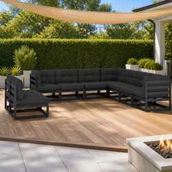 Warm and Practical 9 Piece Garden Lounge Set