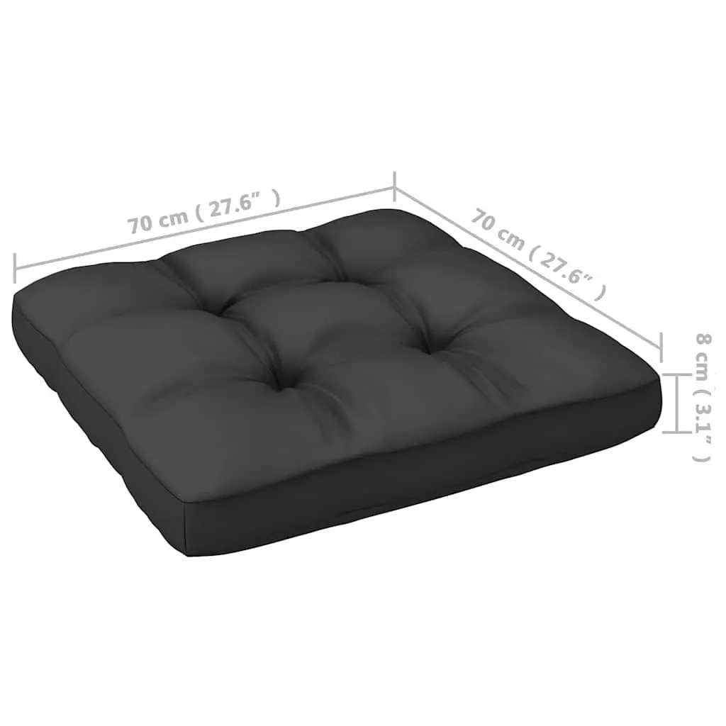 9 Piece Garden Lounge Set Outdoor Sofa Cushions Black Pinewood