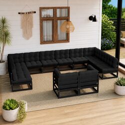 Comfortable 12 Piece Garden Lounge Set with Durable Cushions