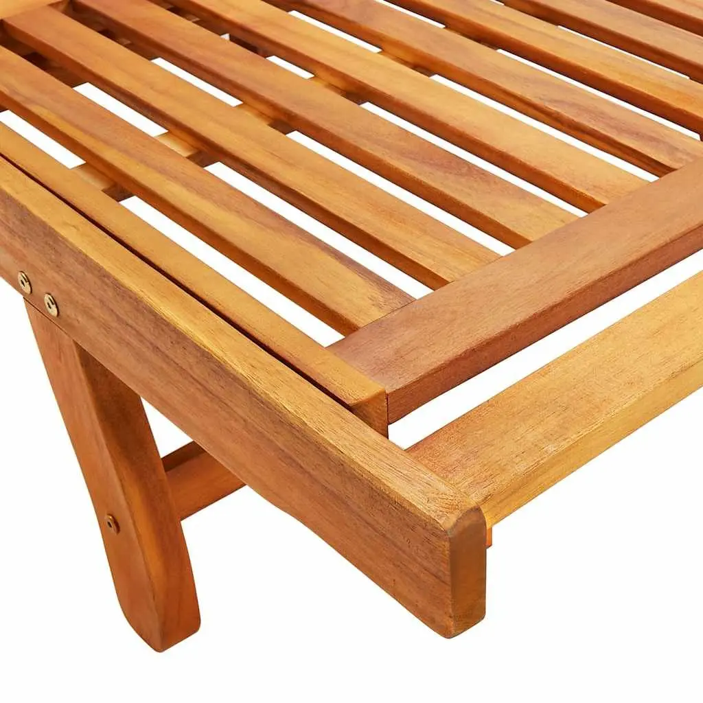 Sun Loungers Outdoor Garden Patio Lounge Chair Set 2 pcs Solid Wood Acacia Brown