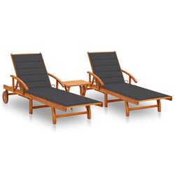 Stylish Wooden Sun Lounger Set for Your Garden