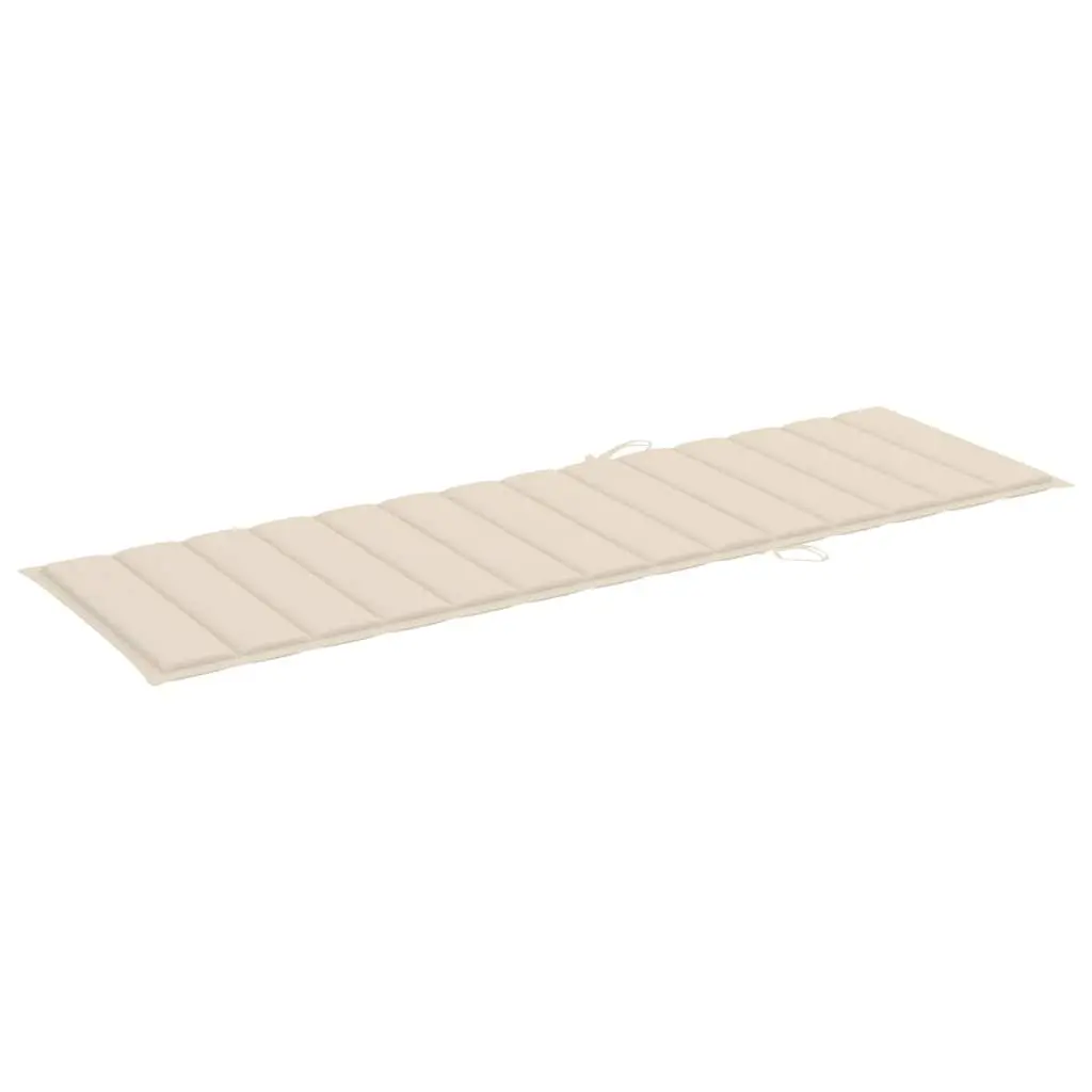 Sun Lounger Set 2 pcs Cushions Solid Wood Acacia Outdoor Garden Cream