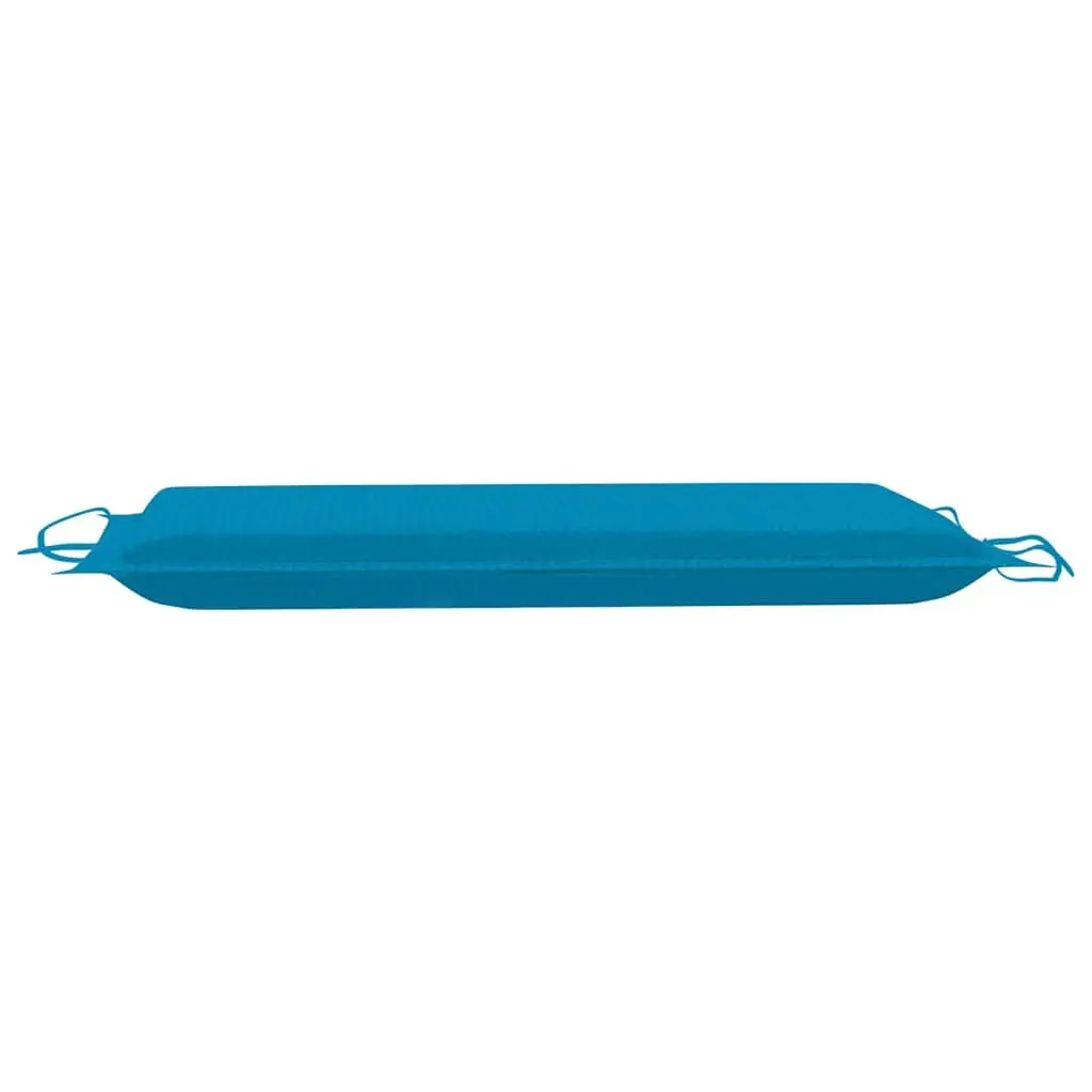 Sun Loungers Set of 2 Cushions Solid Wood Acacia Outdoor Garden Patio Daybed Blue