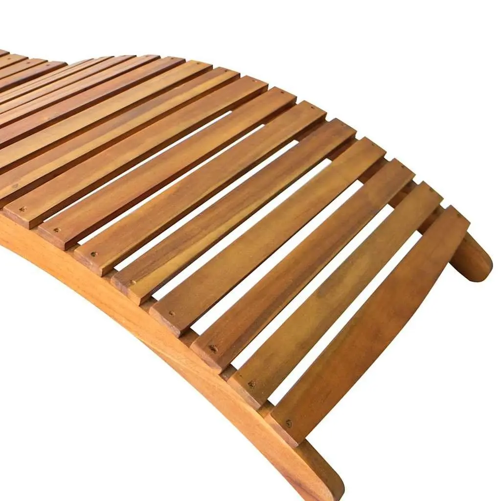 Sun Loungers Set 2 pcs Solid Wood Acacia Outdoor Garden Patio Daybed Black