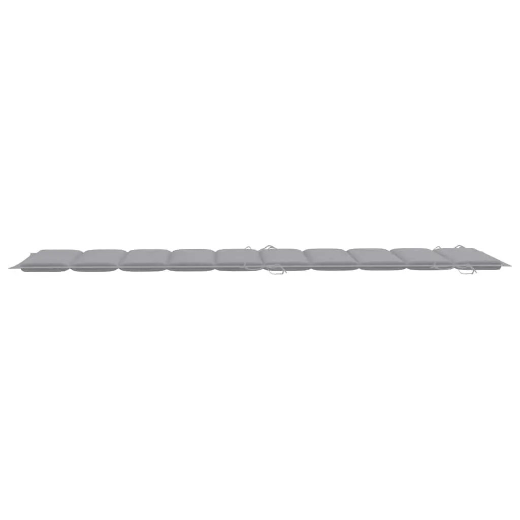 Wooden Sun Lounger Set 2 pcs Folding Garden Patio Daybed with Table Cushions Grey
