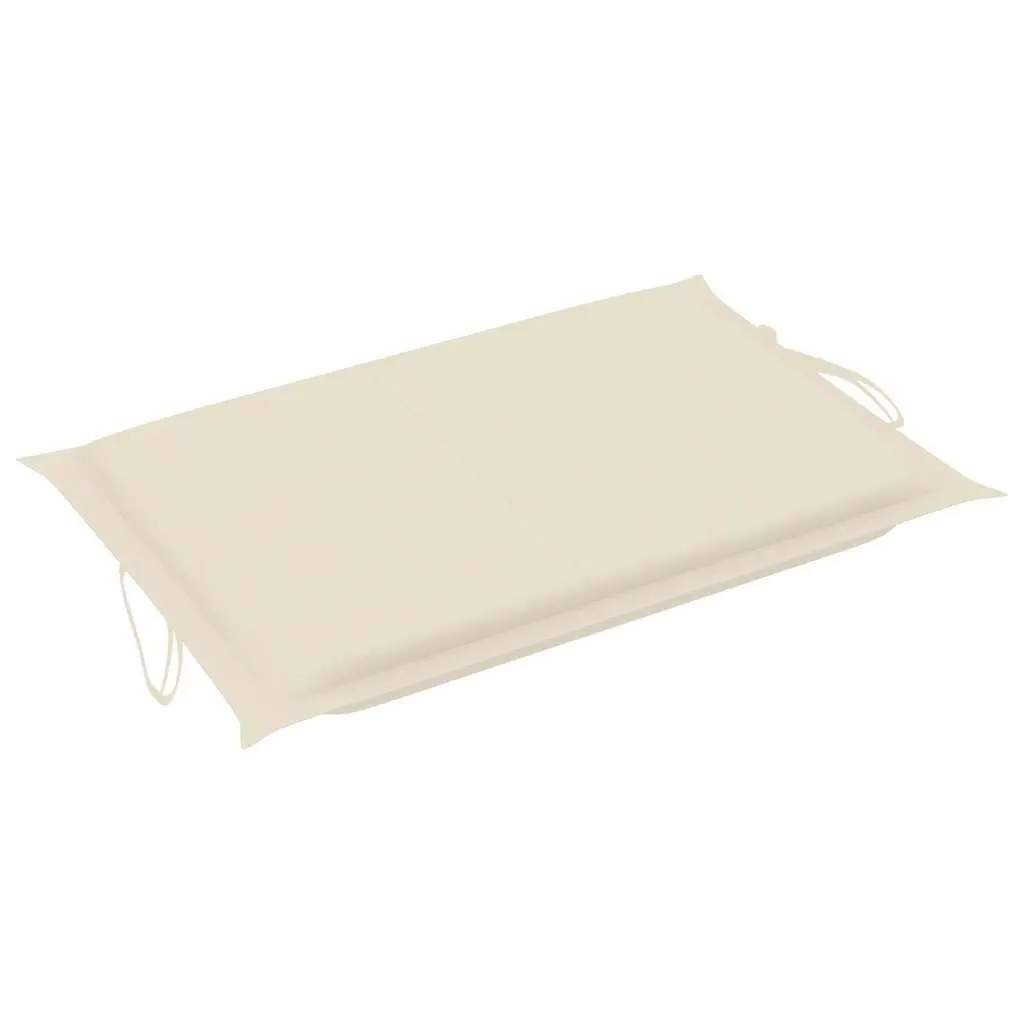 Sun Loungers Set 2 pcs Outdoor Cushions Solid Acacia Wood Cream