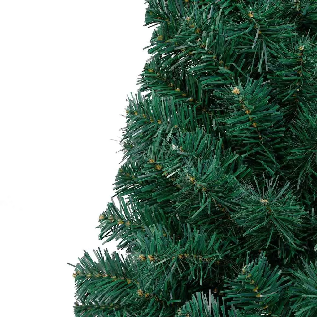 Artificial Half Christmas Tree Pre-lit LED Green 210cm Seasonal Holiday Decor