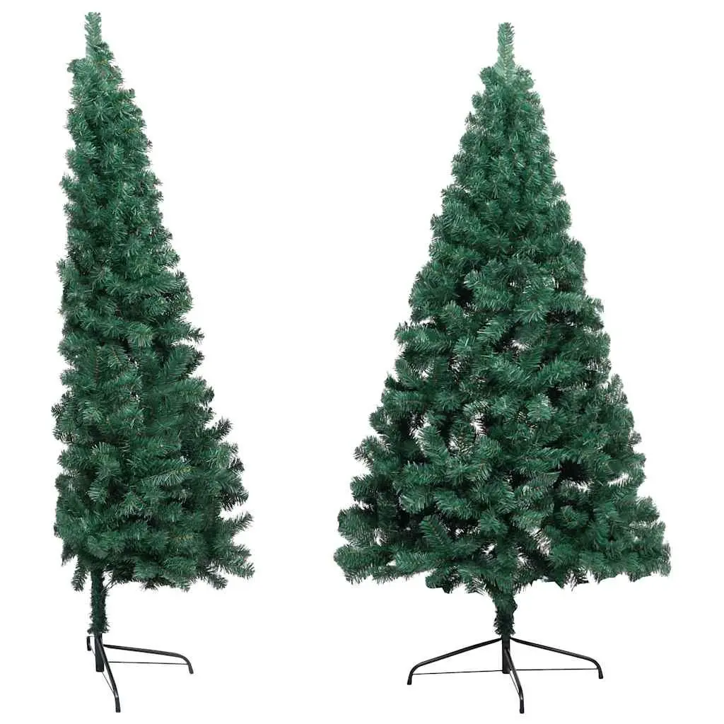 Artificial Half Christmas Tree 240cm Pre-lit LED Green PVC Seasonal Holiday