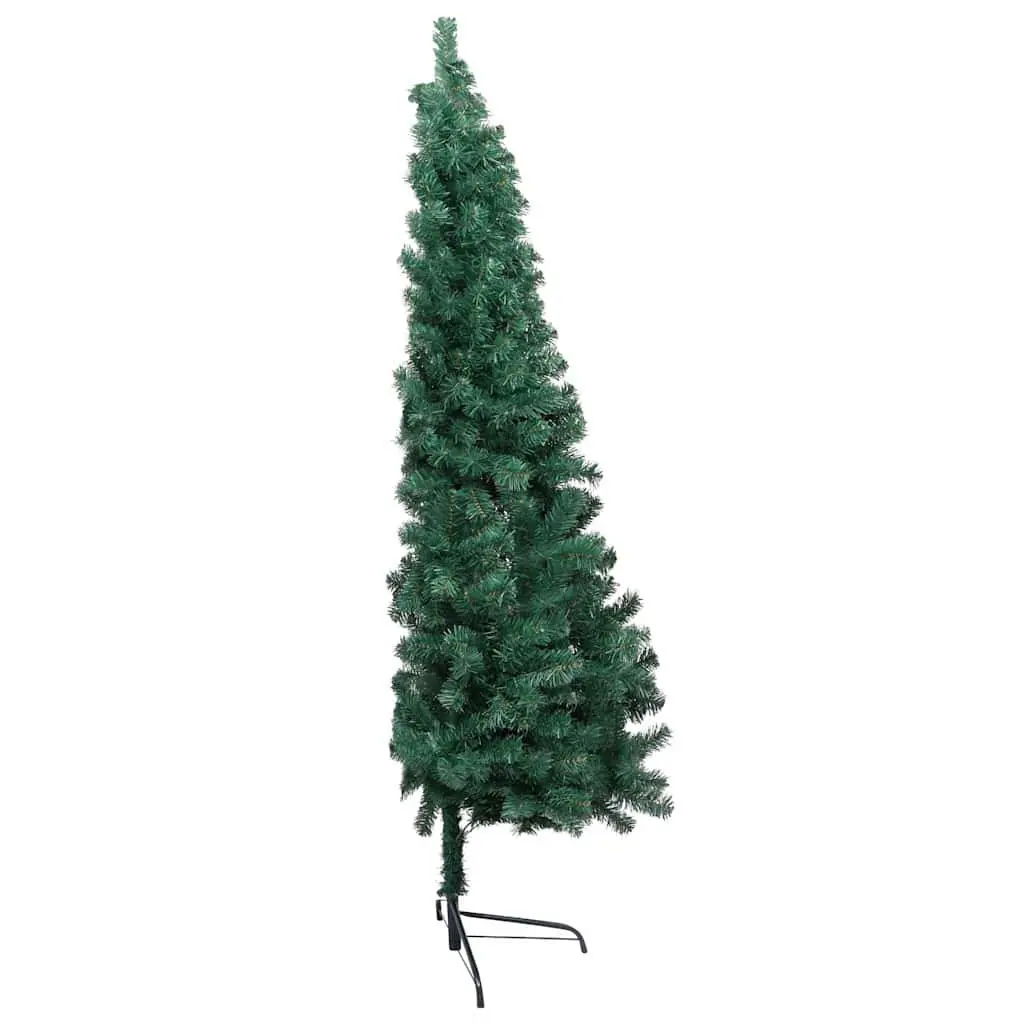 Artificial Half Christmas Tree 240cm Pre-lit LED Green PVC Seasonal Holiday