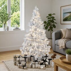 Warm and Practical 180cm White Half Christmas Tree