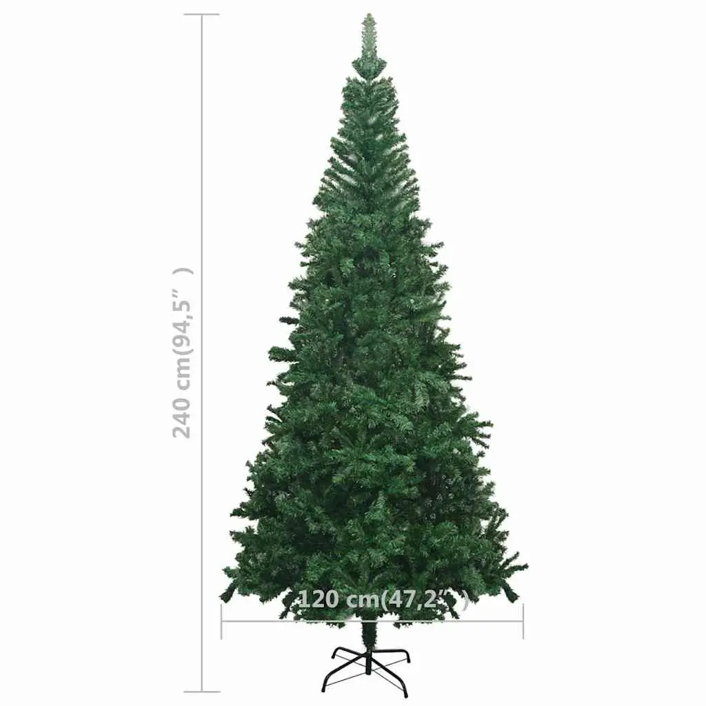 Artificial Christmas Tree Pre-lit 240cm Green LED Holiday Decor