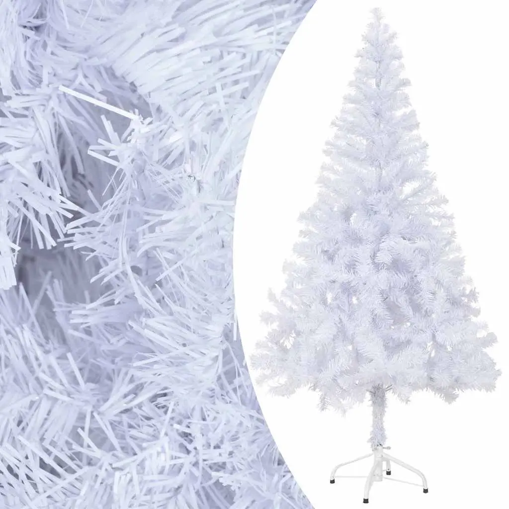 Artificial Christmas Tree Pre-lit 120cm White PVC Holiday Decor Indoor
