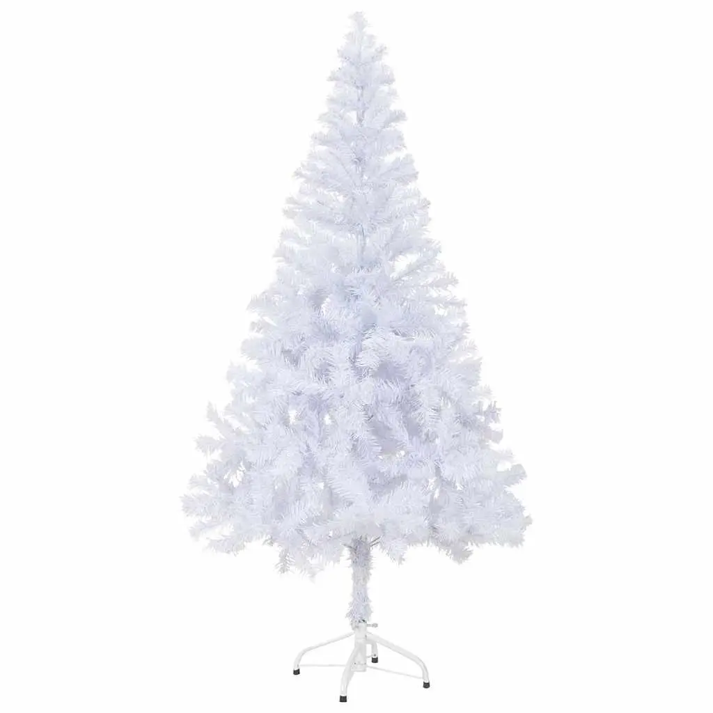 Artificial Christmas Tree Pre-lit 120cm White PVC Holiday Decor Indoor