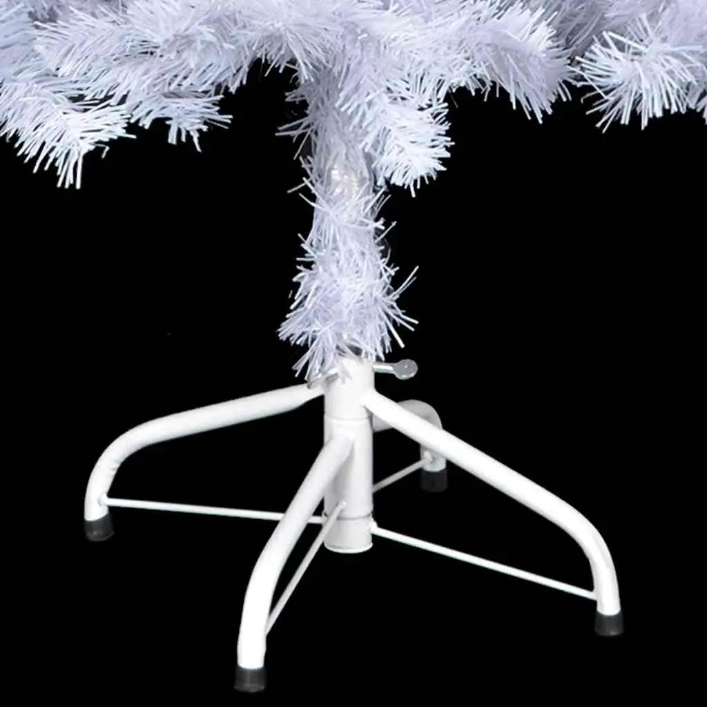 Artificial Christmas Tree Pre-lit 120cm White PVC Holiday Decor Indoor