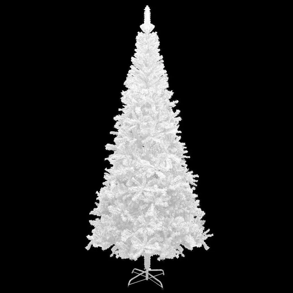 Artificial Pre-lit Christmas Tree 240cm White 1300 Branch Tips Holiday Decor