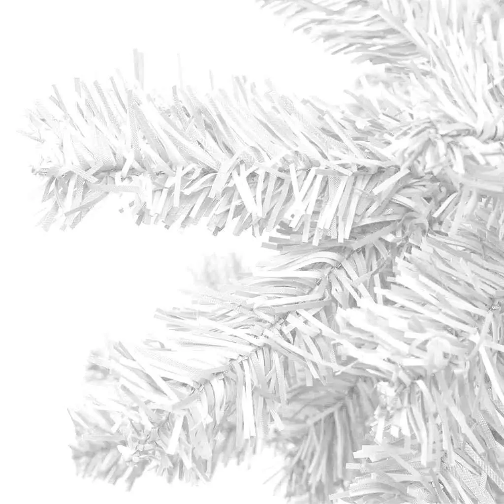 Artificial Pre-lit Christmas Tree 240cm White 1300 Branch Tips Holiday Decor