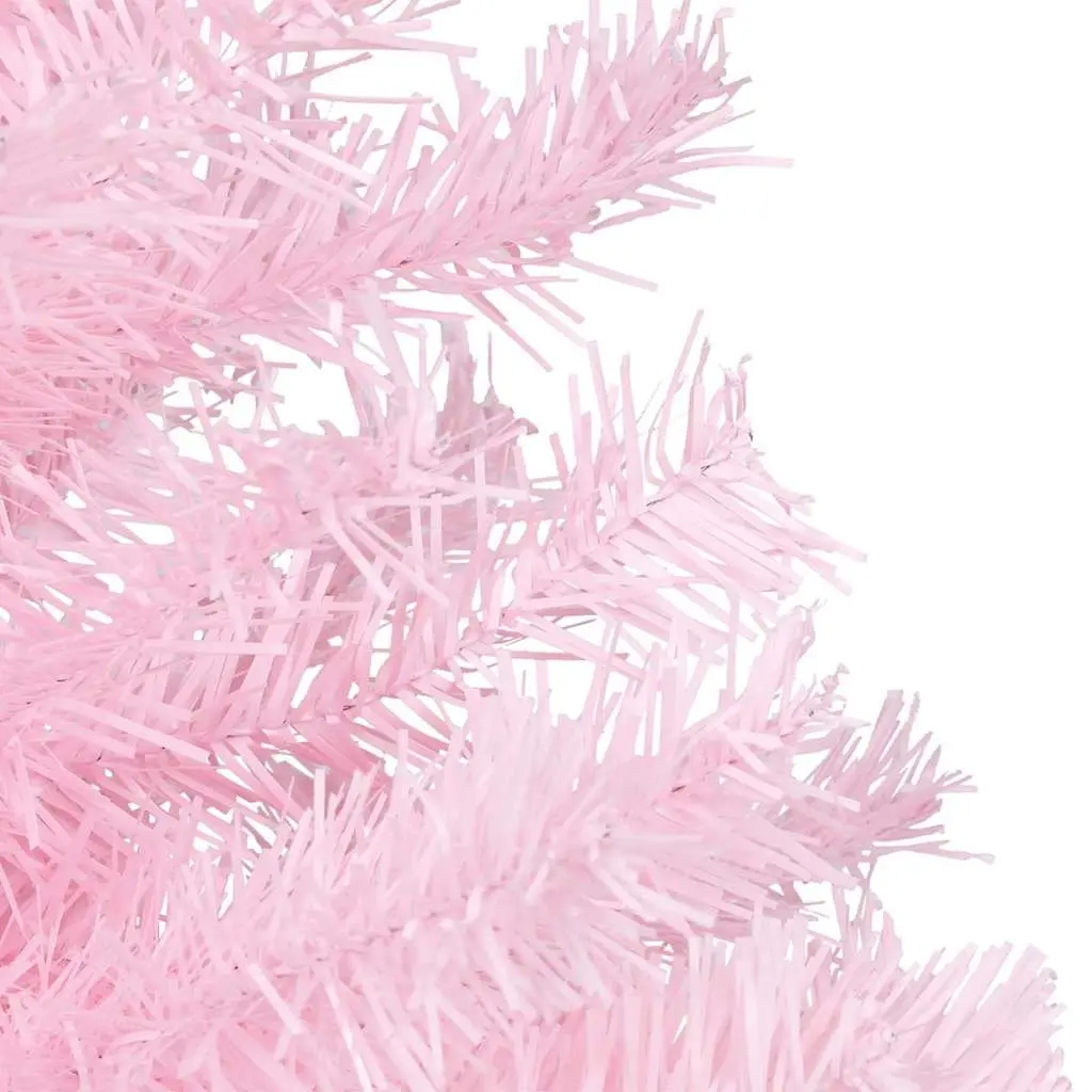 Artificial Pre-lit Christmas Tree 120cm Pink PVC with LED Lights Stand