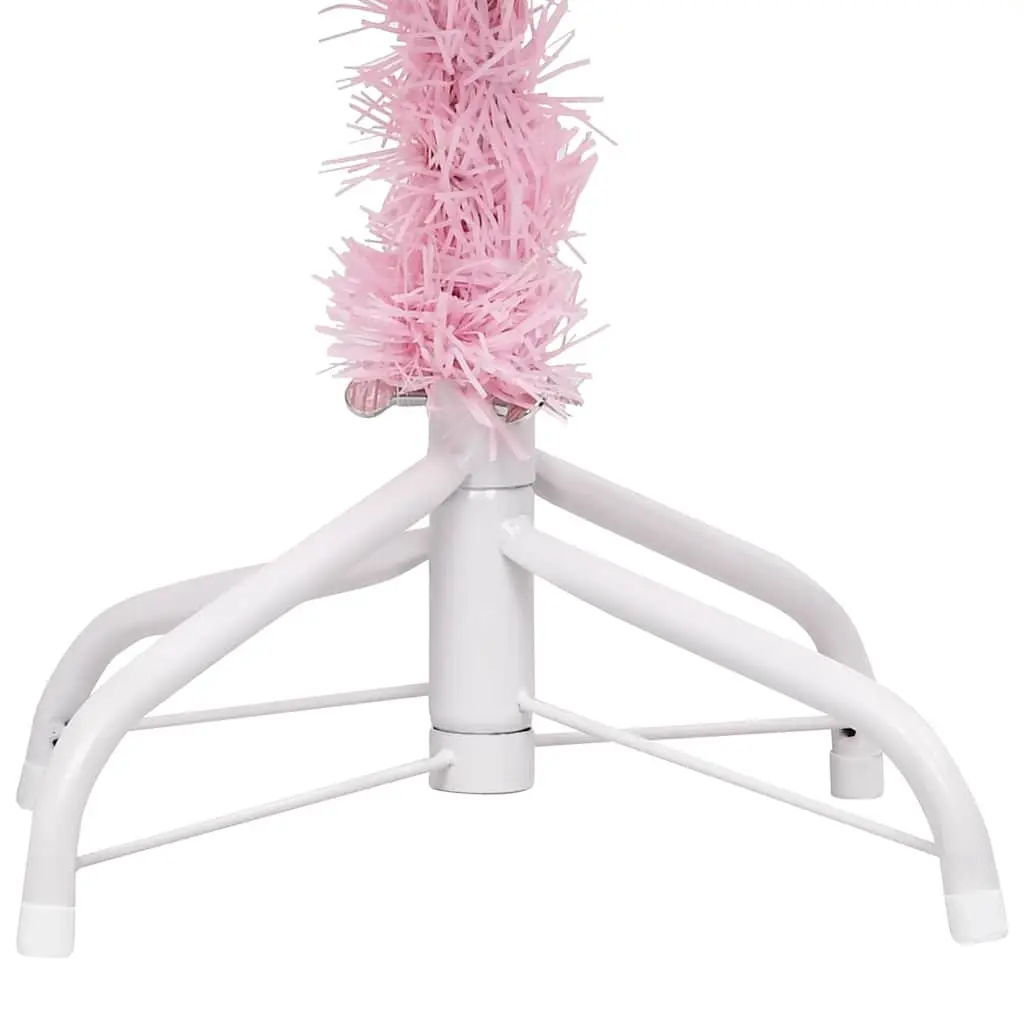 Artificial Pre-lit Christmas Tree 120cm Pink PVC with LED Lights Stand