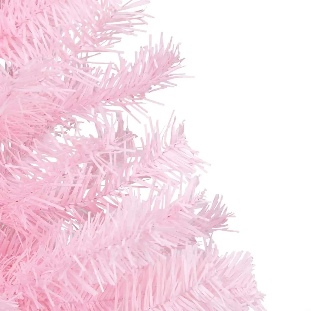 Artificial Christmas Tree Pink Pre-lit 180cm with Stand LED Lights